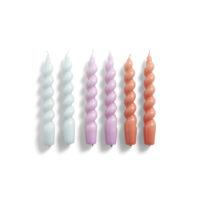 Hay - Candle spiral set of 6 - Ice blue, lilac + apricot