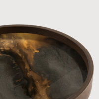 Ethnicraft - Glazen dienblad - Bronze Organic - 30 x 30 x 3 cm