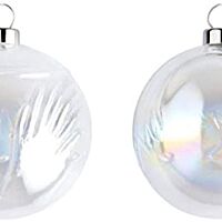 ALESSI set of 2 christmas baubles in blown glass