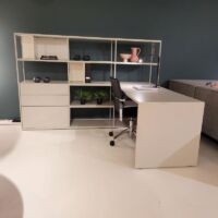 Hulsta Now - Wandcombinatie met werkplek - Vision - Zijdegrijs laque