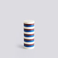 Hay - Column Candle - Medium - Off White, brown and blue