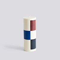 Hay - Column Candle - Large - Off white, brown, black and blue