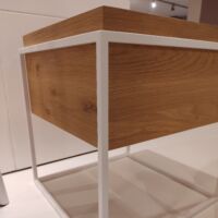 Ethnicraft - Oak Monolit side table - white metal - removable cove