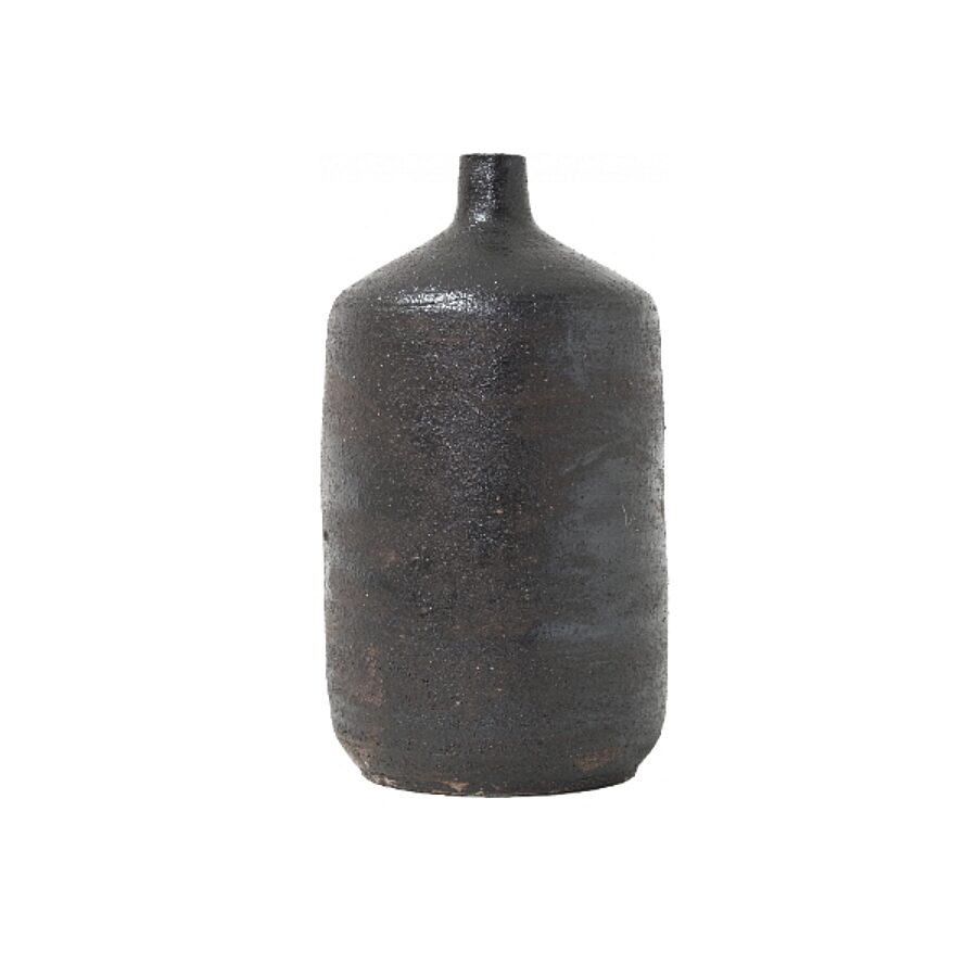 HK CER0030 ceramic vase rustic black.